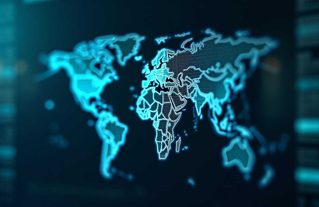 Digital logistics tracking interface showing global freight movement